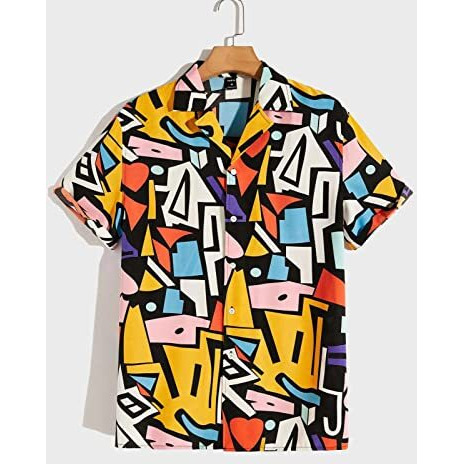 Leriya Fashion Shirts For Men || Soft Rayon Multi Printed Casual Shirts For Boys || Spread Collar || Short Sleeve || Summer Wear || (Medium, Multi) Lf-Ms-6106