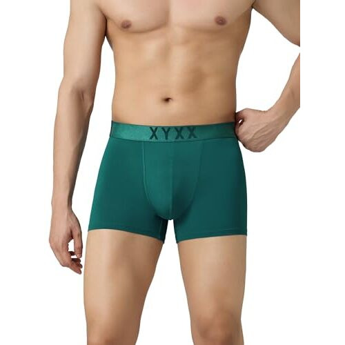 Xyxx Men's Nylon Solid Trunks (Pack Of 1) (Xy_Tb1_Trnk_Pacific Green