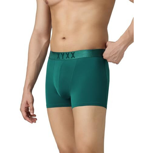 Xyxx Men's Nylon Solid Trunks (Pack Of 1) (Xy_Tb1_Trnk_Pacific Green