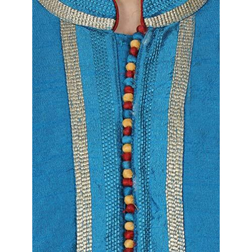 Amazon Brand - Anarva Men's Dupion Silk Embroidered Kurta Pajama Scarf Set Ethnic Motifs 3-Piece Festive Dress (Kp030Turquoise_Turquoise_Xl)