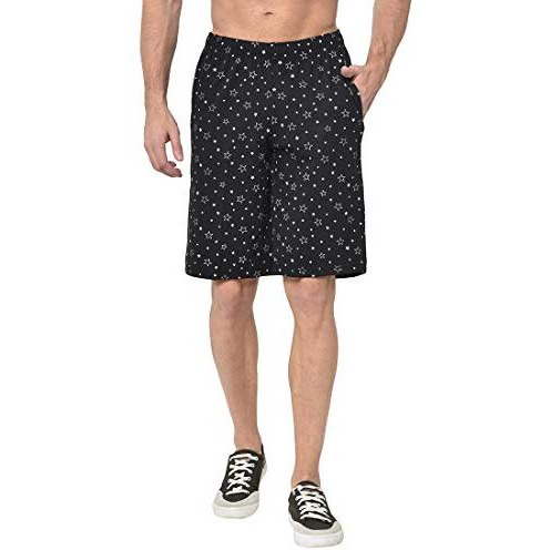 Mack Jonney Men's Regular Shorts (D12-Prt-No.1-Blk-Xxl_Black_Xx-Large)