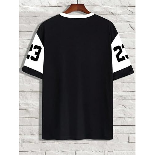 Jump Cuts Mens Racing Printed Round Neck Half Sleeve Black & White Cotton Blend Tshirt