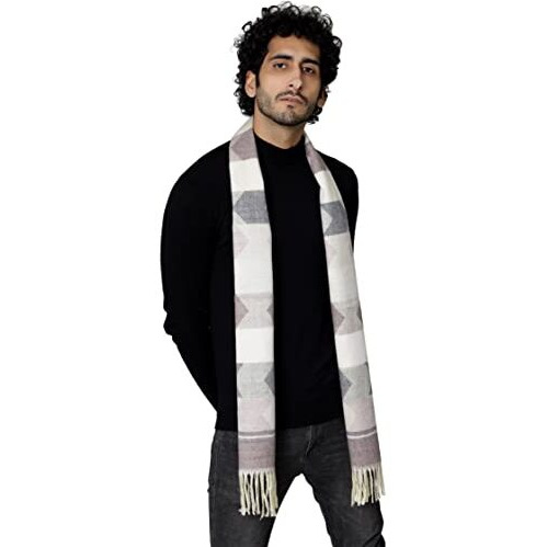 Ravaiyaa - Attitude Is Everything Soft & Warm Wool Muffler Casual Winter Scarf Arrow Striped Muffler For Men's (Light Purple & Multi Color)