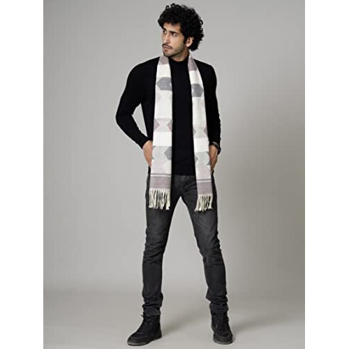 Ravaiyaa - Attitude Is Everything Soft & Warm Wool Muffler Casual Winter Scarf Arrow Striped Muffler For Men's (Light Purple & Multi Color)