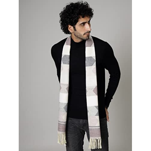 Ravaiyaa - Attitude Is Everything Soft & Warm Wool Muffler Casual Winter Scarf Arrow Striped Muffler For Men's (Light Purple & Multi Color)
