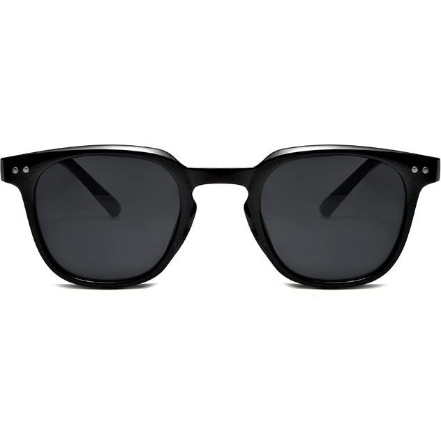 Augen By Visions India Retro Vintage Square Abstract Unisex Sunglasses Uv400 Protected Medium Size (Black, 140)