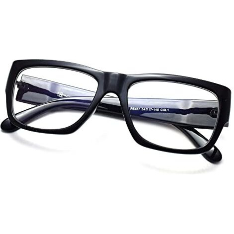 Peter Jones Black Thick Frame Unisex Blue Light Blocking Computer Glasses (5487B)