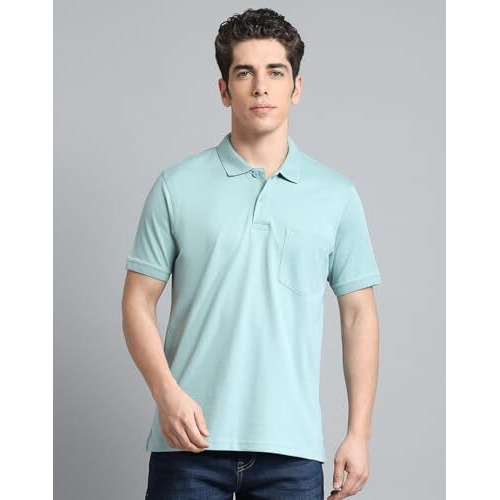 Monte Carlo Men's Regular Fit Polo T-Shirt | Half Sleeve | Solid Collared Tee | Casual Everyday Wear | Stylish & Comfortable Tshirt For Men Sea_Green Xxl (Pack Of 1)