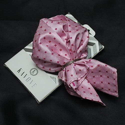 Kovove Elegant Pink Checkered Pocket Square For Men