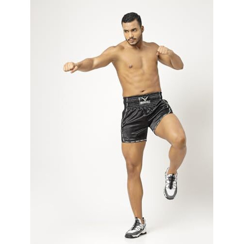 Invincible Men's Muay Thai Boxing Shorts Blue X-Large