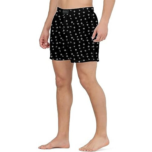 Palesa Unisex Adult Cotton Boxers (Pack Of 1) (An_Q Zara Boxer M 3_Blue Black White_M)