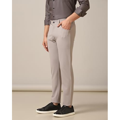 Tagdo Men's Regular Fit Causal Trouser (Jeans-Pocket-5170-Light Grey-32)