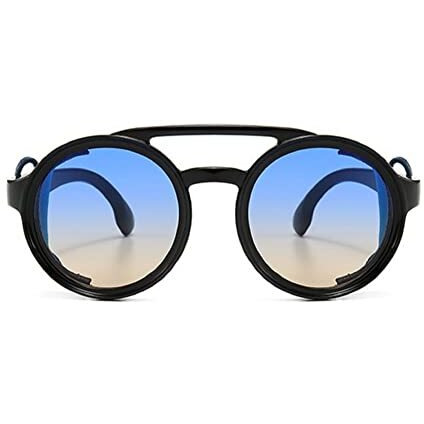 Augen By Visions India Retro Vintage Round Flap Unisex Sunglasses (C1)