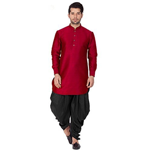 Vastramay Vm Mens Silk Blend Maroon Kurta And Dhoti Set - Classic Ethnic Attire_Vasmuk001Mancdbl_42