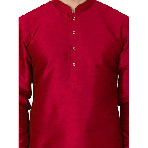 Vastramay Vm Mens Silk Blend Maroon Kurta And Dhoti Set - Classic Ethnic Attire_Vasmuk001Mancdbl_42