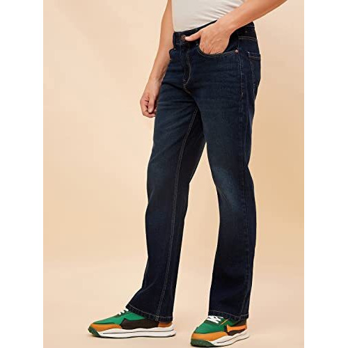 High Star Men's Bootcut Fit Stretchable Mid Rise Jeans (Hsmjns2103_Blue_30)