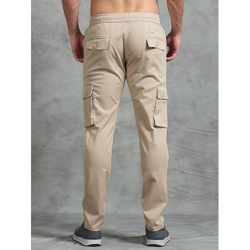 Miraan Men's Cargo | Cotton Regular-Fit Cargo Pant | 6-Pockets (Sigcargobeige32_Beige_32)