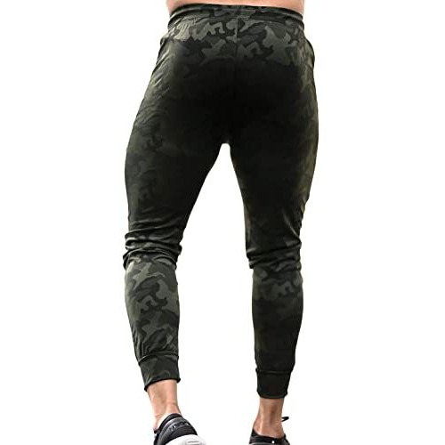 Fuaark Men's Slim Fit Camouflage Joggers Track Pants (Medium, Green)