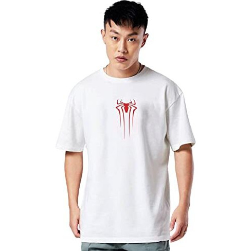 Veirdo Cotton Men's Oversized Fit T-Shirt (Os_Sm4013_Wt_White, Medium