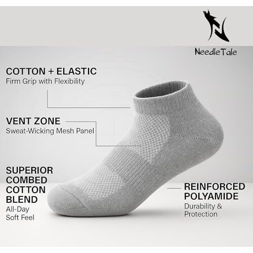 Needletale Socks For Men Combo Ankle Length Pack Of 3 (In, Alpha, Free Size, 3, Black, Charcoal Grey, Navy Blue)