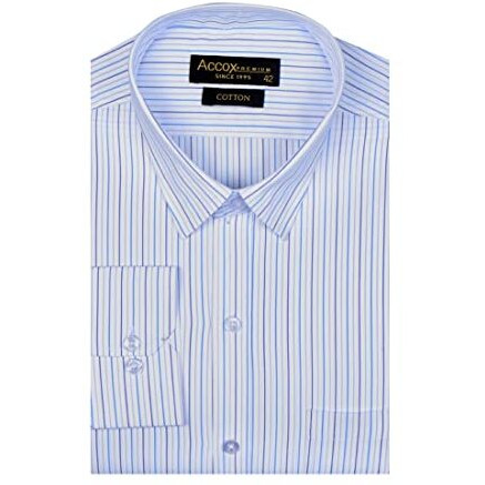 Accox Men's Striped Full Long Sleeves Regular Fit Cotton Formal Shirts(Gcr62_40) Multicolour