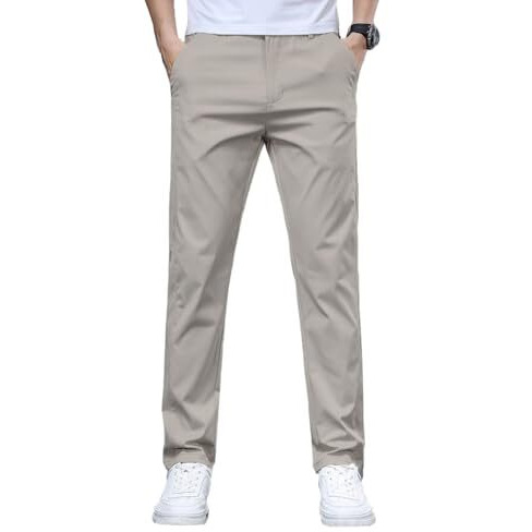 Tagdo Men's Regular Mid Rise Casual Pants (Pant-2031-Dolphin-32_Dolphin, Cream