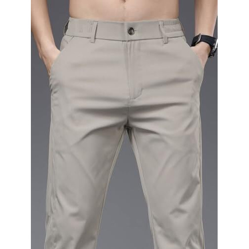 Tagdo Men's Regular Mid Rise Casual Pants (Pant-2031-Dolphin-32_Dolphin, Cream