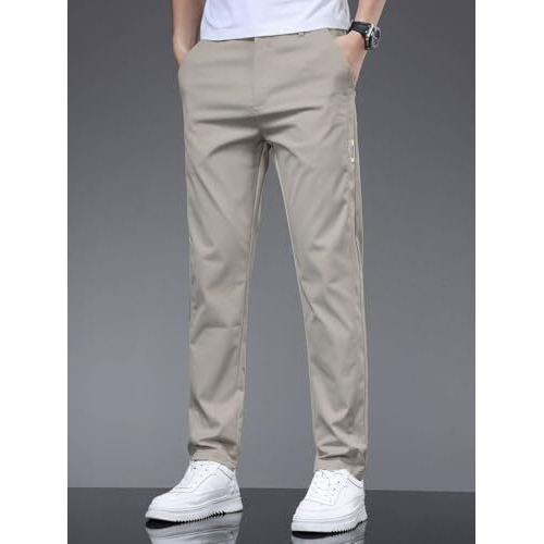 Tagdo Men's Regular Mid Rise Casual Pants (Pant-2031-Dolphin-32_Dolphin, Cream