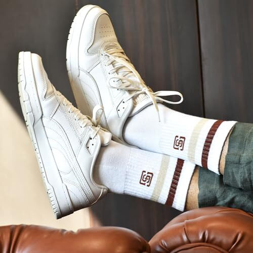 The Sock Street Sport Cushioned Crew/Calf Socks For Men Combo | Athletic & Sports Shocks | Anti Bacterial, Super Soft, Breathable, Moisture Absorbent & Odour-Free | Premium Cotton Full Length - White