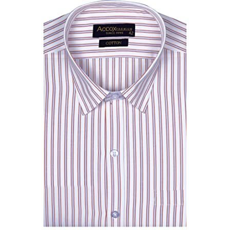 Accox Men's Striped Full Long Sleeves Regular Fit Cotton Formal Checkred Shirts(Gcr78_42) Multicolour