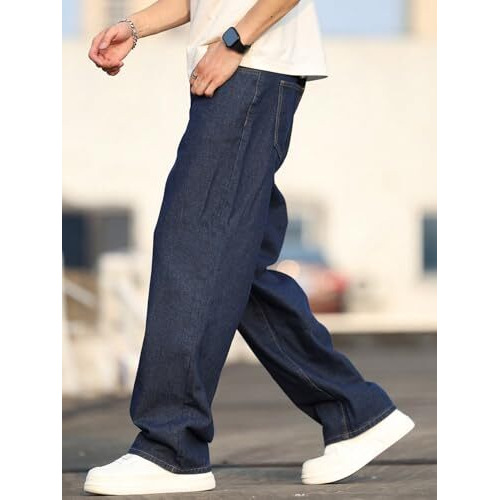 Kotty Men's Vintage Wash With A Modern Twist Faded Jeans(Blue,34)