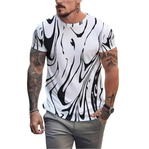Thalasi Men 100% Cotton Aesthetic Oversized T Shirt For Men - All Over Printed,Loose Fit Round Neck Half Sleeve Oversize Fit Tee Multicolour