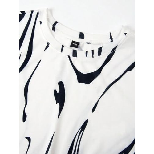 Thalasi Men 100% Cotton Aesthetic Oversized T Shirt For Men - All Over Printed,Loose Fit Round Neck Half Sleeve Oversize Fit Tee Multicolour