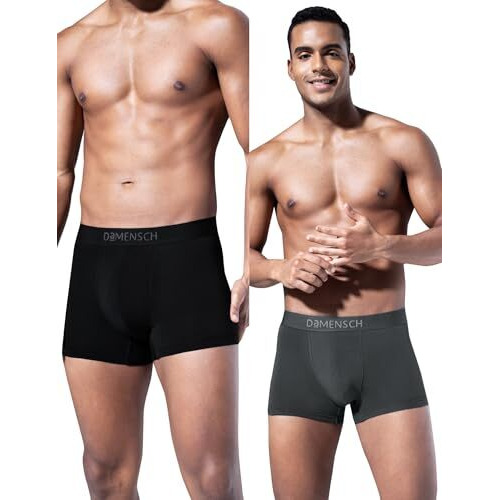 Damensch Men Deo-Soft Supima Modal Trunks-Pack Of 2-Blayze Grey, Wayn Black-Medium