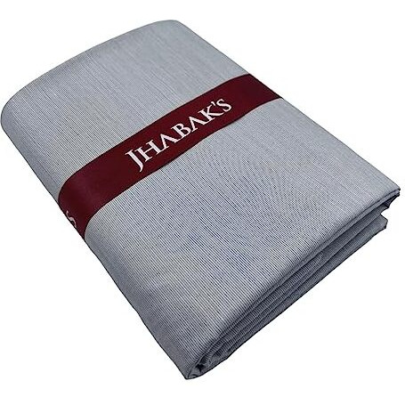 Jhabak's Premium Shirt And Trouser Fabric - Cotton Blend Material - 2.25 Meter Shirt Cloth - 1.20 Meter Pant Piece (Light Grey Shirt, Navy Blue Trouser)