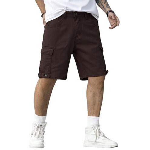 Greciilooks Men's Cargo Shorts (Gl-Sh255_Brown