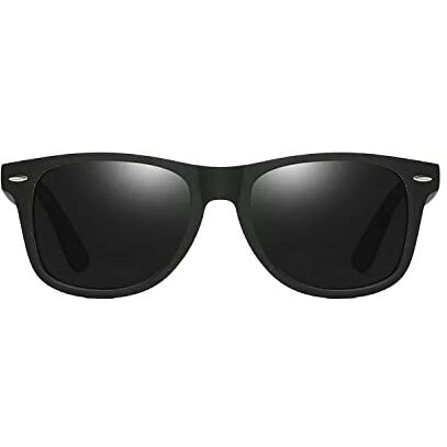 Dervin Unisex Rectangular Sunglasses Black Frame, Black Lens (Medium) - Pack Of 1