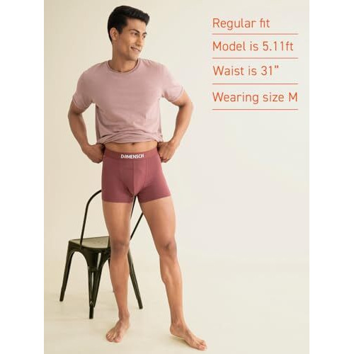 Damensch Deo-Cotton Tonal Solid Trunk -Pack Of 3 - Olive Night (Deep Olive), Rabbit (Mineral Grey), Marsala (Rusty Red) - Medium
