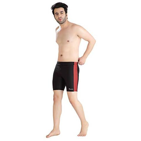 Rovars Men's Swimwear (Santro Tt, Red Black, Xxl)
