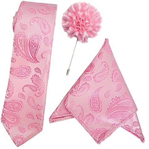 To The Nines Men's Tie, Pocket Square & Lapel Pin -Pink