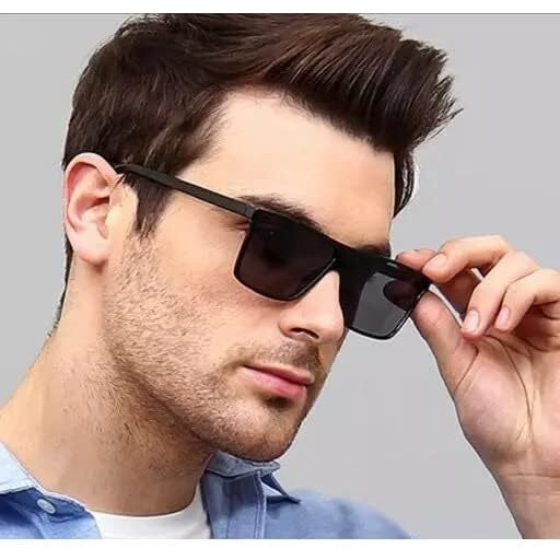 Black Jones Retro Square Dark Black Sunglass Light Weight Mat Finshed Uv Protection Non-Polarized Sunglasses For Men And Women Classic Sunglass Unisex, Medium Holi