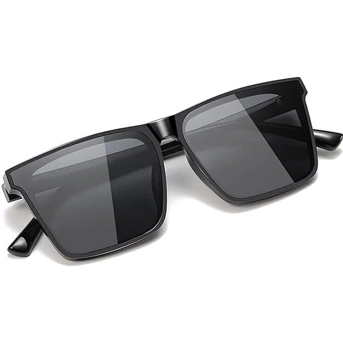 Black Jones Retro Square Dark Black Sunglass Light Weight Mat Finshed Uv Protection Non-Polarized Sunglasses For Men And Women Classic Sunglass Unisex, Medium Holi