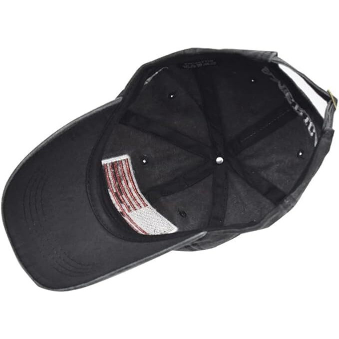 Handcuffs Cotton Baseball Cap Men's Usa American Flag Embroidery Hat Unisex Hip Hop Hat Sports Caps Hats (Black)