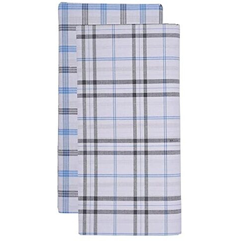 Weavers Villa Men's White Unstiched Cotton Lungi - Set Of 2 (Length - 2 Meters)