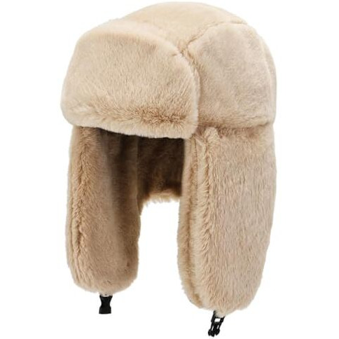 Palay Winter Warm Hat Fleece Trapper Hat Windproof Winter Cap For Men And Women With Ear Flaps, Khaki Color, Ideal For Motorcycling, Skiing, Christmas Gift, Universal Fit, Superior Warmth And Comfort