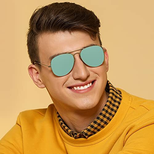 Vincent Chase Eyewear By Lenskart | Full Rim Aviator Branded Latest And Stylish Sunglasses | Polarized And 100% Uv Protected | Men & Women | Small | Vc S11075, Blue