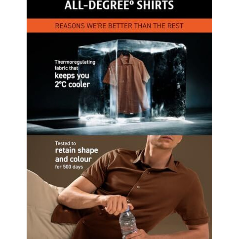 Damensch Constant Cotton Thermoregulating Pique Half Shirts-Pack Of 1-Mountain View-X-Large
