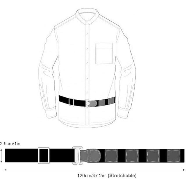 Homartel Advanced Tucker Shirt Stay Tuck In Adjustable Belt For Men And Women | Formal, Garter Elastic Strecheable Belt (Black)