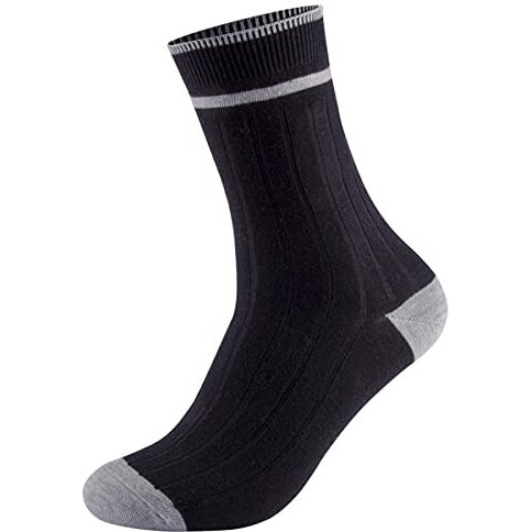 Fabdon Men's Mid Calf Crew Combed Full Length Cotton Formal Socks - Ideal For Home, Office Wear - Pack Of 4 Pair (Free Size Multicolor)