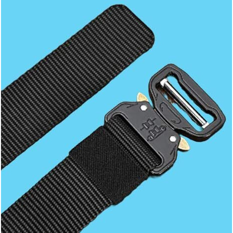 Simpl Living Synthetic Tactical Quick Release Automatic/Push Buckle Nylon Fabric Belt For Men (Black)